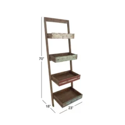 70" Wood 4 Shelf Leaning Shelf Book Shelf Brown - Olivia & May -Officezen Shop GUEST 00092d99 d1d2 4b02 9919 6f433a18c426