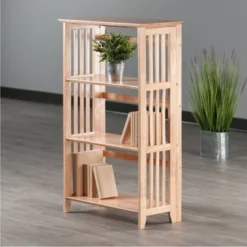 42" 4 Tier Foldable Bookshelf Natural - Winsome -Officezen Shop GUEST 005c69db 2126 48d4 9f61 db86e3b41efa