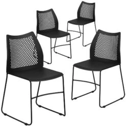 Flash Furniture 4 Pack HERCULES Series 661 Lb. Capacity Stack Chair With Air-Vent Back And Powder Coated Sled Base -Officezen Shop GUEST 01e3d31a 7906 4aa4 bd2f 825ba98ab7db