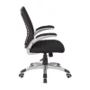 Mesh Seat And Screen Back Managers Chair With Padded Silver Arms Base - OSP Home Furnishings