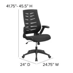 Emma And Oliver High Back Black Mesh Swivel Ergonomic Office Chair With Adjustable Flip-Up Arms 11 Emma And Oliver High Back Black Mesh Swivel Ergonomic Office Chair With Adjustable Flip-Up Arms -Officezen Shop GUEST 07369e61 888c 41bb 916d 9d31352f5243