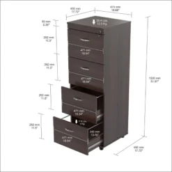 51.97" 4 Drawer Locking File Cabinet Espresso - Inval -Officezen Shop GUEST 08477b06 cf38 46e3 ad50 84aec1b4da67
