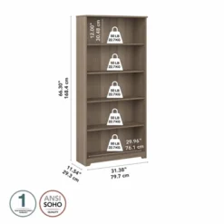 66.3" Cabot Tall 5 Shelf Bookcase - Bush Furniture 25 66.3" Cabot Tall 5 Shelf Bookcase - Bush Furniture -Officezen Shop GUEST 08dabfc4 e4e5 4a81 bf52 00980c71acee