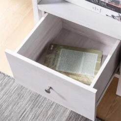 Stokes Wood 4-Shelf 71-Inch Standard Bookcase In White Oak - Furniture Of America -Officezen Shop GUEST 0992ae98 5b26 48d7 b091 cd0db7767d5d