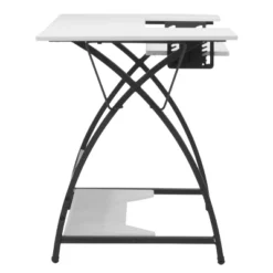 Comet Plus Sewing/Office Table With Fold Down Top, Height Adjustable Platform And Bottom Storage Shelf Black/White - Sew Ready -Officezen Shop GUEST 0a429c26 2250 4c9e aa09 1a13e4801202