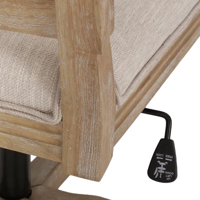 Sandine Rustic Upholstered Swivel Office Chair - Christopher Knight Home 6 Sandine Rustic Upholstered Swivel Office Chair - Christopher Knight Home - Image 6