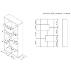70.98" Crusiton Versatile Bookcase Vintage Gray Oak - MiBasics 29 70.98" Crusiton Versatile Bookcase Vintage Gray Oak - MiBasics -Officezen Shop GUEST 10e63e80 7f29 4314 a37e a293b11f1710