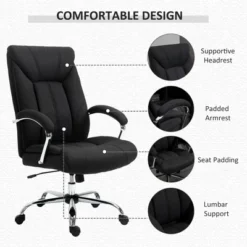 Vinsetto High Back Swivel Home Office Chair Task Ergonomic Linen Fabric Computer Chair With Arm Adjustable Height 13 Vinsetto High Back Swivel Home Office Chair Task Ergonomic Linen Fabric Computer Chair With Arm Adjustable Height -Officezen Shop GUEST 1126d05a 698e 4863 a964 f40eb2bd8094
