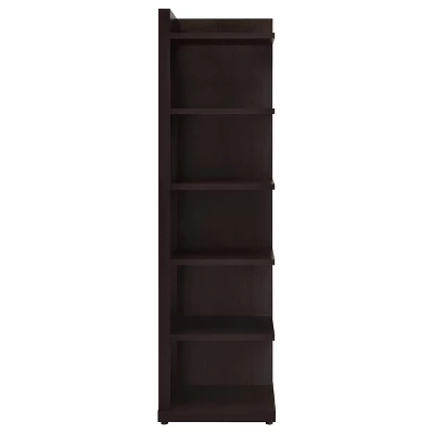 71" Modern 6 Shelf Corner Bookcase Cappuccino - Coaster 6 71" Modern 6 Shelf Corner Bookcase Cappuccino - Coaster - Image 6