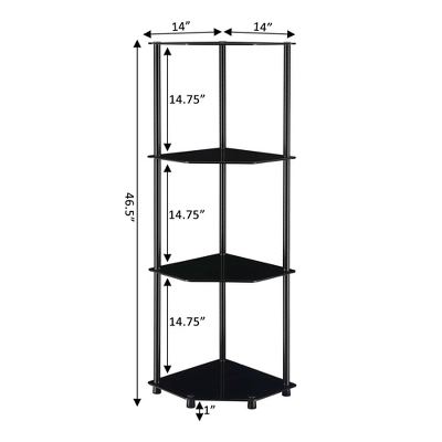46.5" Designs2Go Classic Glass 4 Tier Corner Shelf - Breighton Home 3 46.5" Designs2Go Classic Glass 4 Tier Corner Shelf - Breighton Home - Image 3