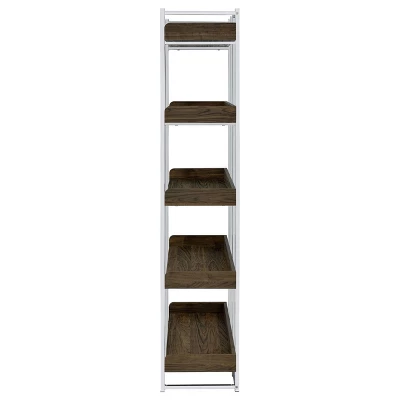 70.25" Angelica 5 Shelf Bookcase Walnut - Coaster 4 70.25" Angelica 5 Shelf Bookcase Walnut - Coaster - Image 4