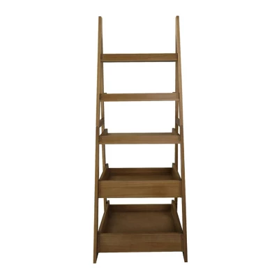 74" 5 Shelf Ladder Bookcase Alpine Gray - Flora Home 4 74" 5 Shelf Ladder Bookcase Alpine Gray - Flora Home - Image 4