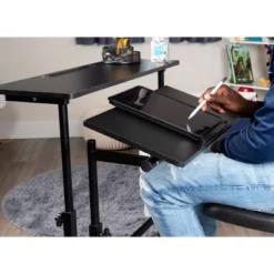 Black Rolling Sitting/Standing Desk With Side Storage - Mind Reader 19 Black Rolling Sitting/Standing Desk With Side Storage - Mind Reader -Officezen Shop GUEST 17697c91 707d 4e02 8070 b298124942ce