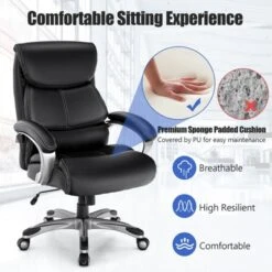 Tangkula Adjustable Executive Chair Rolling High Back Leather Office Chair Black 12 Tangkula Adjustable Executive Chair Rolling High Back Leather Office Chair Black -Officezen Shop GUEST 1ab14cdd 4a70 4f40 a802 7ad0a1390ce4
