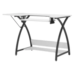 Comet Plus Sewing/Office Table With Fold Down Top, Height Adjustable Platform And Bottom Storage Shelf Black/White - Sew Ready -Officezen Shop GUEST 1b447e8d 0d1d 4065 a5e3 bb8fd4487023