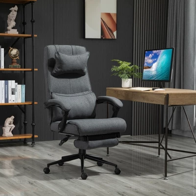 Vinsetto Executive Office Chair High Back Computer Desk Chair With Headrest, Lumbar Support, Padded Armrest And Retractable Footrest, Gray 1 Vinsetto Executive Office Chair High Back Computer Desk Chair With Headrest, Lumbar Support, Padded Armrest And Retractable Footrest, Gray