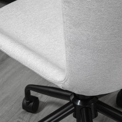 Vinsetto Home Office Chair, Swivel Task Chair With Adjustable Height And Armless Design For Small Space, Living Room, Bedroom, Light Gray 5 Vinsetto Home Office Chair, Swivel Task Chair With Adjustable Height And Armless Design For Small Space, Living Room, Bedroom, Light Gray - Image 5
