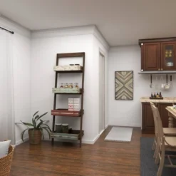 70" Wood 4 Shelf Leaning Shelf Book Shelf Brown - Olivia & May -Officezen Shop GUEST 26793cc5 6ad3 4532 9feb d4f4a72ef780