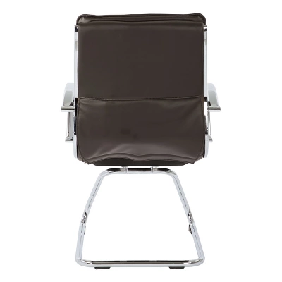 Armless Mid Back Manager's Faux Leather Chair With Chrome Base - OSP Designs 5 Armless Mid Back Manager's Faux Leather Chair With Chrome Base - OSP Designs - Image 5