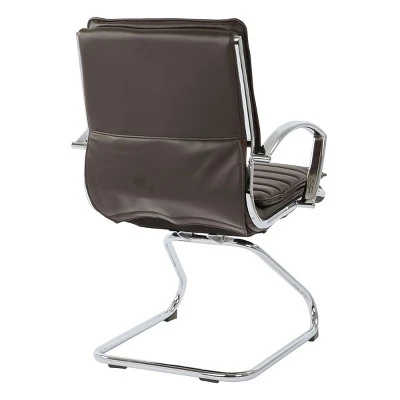 Armless Mid Back Manager's Faux Leather Chair With Chrome Base - OSP Designs 4 Armless Mid Back Manager's Faux Leather Chair With Chrome Base - OSP Designs - Image 4