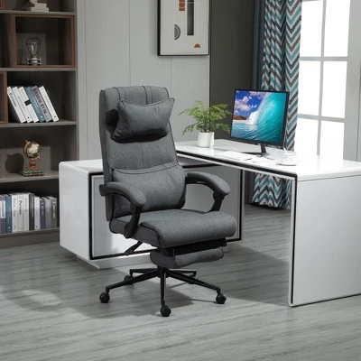Vinsetto Executive Office Chair High Back Computer Desk Chair With Headrest, Lumbar Support, Padded Armrest And Retractable Footrest, Gray 2 Vinsetto Executive Office Chair High Back Computer Desk Chair With Headrest, Lumbar Support, Padded Armrest And Retractable Footrest, Gray - Image 2