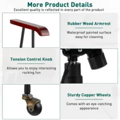 Costway Velvet Home Office Chair Swivel Adjustable Task Chair W/ Wooden Armrest -Officezen Shop GUEST 295110a1 e91b 43ce 9389 c004659f2d4f