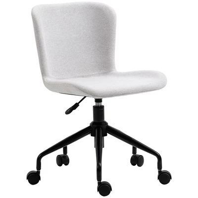 Vinsetto Home Office Chair, Swivel Task Chair With Adjustable Height And Armless Design For Small Space, Living Room, Bedroom, Light Gray 3 Vinsetto Home Office Chair, Swivel Task Chair With Adjustable Height And Armless Design For Small Space, Living Room, Bedroom, Light Gray - Image 3