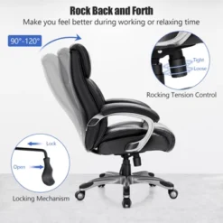 Tangkula Adjustable Executive Chair Rolling High Back Leather Office Chair Black 14 Tangkula Adjustable Executive Chair Rolling High Back Leather Office Chair Black -Officezen Shop GUEST 2c5505f1 20d1 45d9 8217 1d55d86c720a