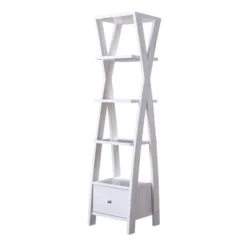 Stokes Wood 4-Shelf 71-Inch Standard Bookcase In White Oak - Furniture Of America -Officezen Shop GUEST 2ddcece3 4255 41ea a2ef 2cca3e74b5a0