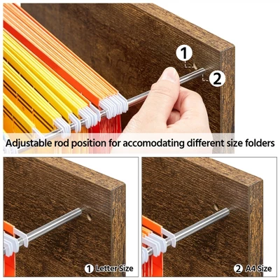 Yaheetech Vintage File Cabinet With 2 Drawers And Storage Shelves For Home, Office 4 Yaheetech Vintage File Cabinet With 2 Drawers And Storage Shelves For Home, Office - Image 4