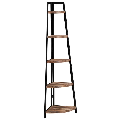 70" Free Standing 5 Tier Pyramid Corner Shelf - Danya B. 3 70" Free Standing 5 Tier Pyramid Corner Shelf - Danya B. - Image 3