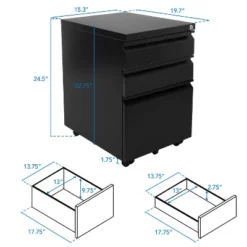 Mount-It! Mobile File Cabinet With 3 Drawers, Under Desk Rolling Storage , Black 13 Mount-It! Mobile File Cabinet With 3 Drawers, Under Desk Rolling Storage , Black -Officezen Shop GUEST 30d8c42b 241a 4045 bd48 a3bde99500bf