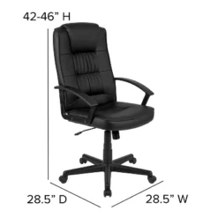 Flash Furniture Biscayne Flash Fundamentals High Back Black LeatherSoft-Padded Task Office Chair With Arms -Officezen Shop GUEST 379bbda7 1e9a 4ef1 8560 ea56cdfef3e9