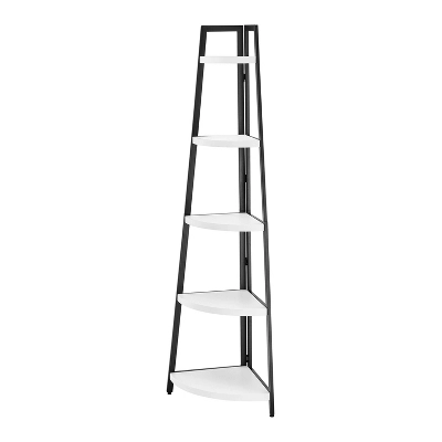 70" Free Standing 5 Tier Pyramid Corner Shelf - Danya B. 10 70" Free Standing 5 Tier Pyramid Corner Shelf - Danya B. - Image 10