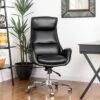 Mid-Century Modern Air Leatherette Adjustable Swivel High Back Office Chair - Glitzhome