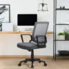 Yaheetech Adjustable Mid-Back Office Chair Computer Chair With Wheels
