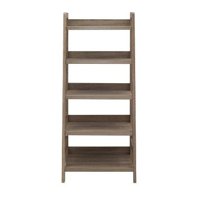 60.13" 5 Shelf Bookshelf Gray - Linon 2 60.13" 5 Shelf Bookshelf Gray - Linon - Image 2