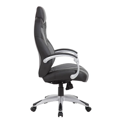 Executive Hinged Armchair Black/Gray - Boss Office Products 1 Executive Hinged Armchair Black/Gray - Boss Office Products