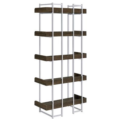 70.25" Angelica 5 Shelf Bookcase Walnut - Coaster 5 70.25" Angelica 5 Shelf Bookcase Walnut - Coaster - Image 5