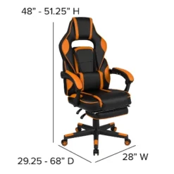 Emma And Oliver Black/Orange Ergonomic Gaming Chair -Recline Back/Arms, Footrest, Massaging Lumbar 18 Emma And Oliver Black/Orange Ergonomic Gaming Chair -Recline Back/Arms, Footrest, Massaging Lumbar -Officezen Shop GUEST 40f22184 7f30 41d2 9f95 321b28709a3c
