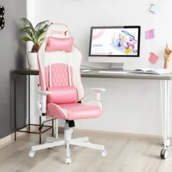 Costway Gaming Chair Racing Style Adjustable Swivel Computer Office Chair Pink 11 Costway Gaming Chair Racing Style Adjustable Swivel Computer Office Chair Pink -Officezen Shop GUEST 4187a229 c97c 4d31 a446 cef4151f22f9