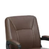 Curved Arms And Leatherette Upholstery Office Chair Brown - Benzara