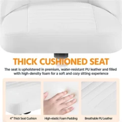 Yaheetech Faux Leather Mid Back Home Office Desk Chair With Chrome-plated Metal Base 16 Yaheetech Faux Leather Mid Back Home Office Desk Chair With Chrome-plated Metal Base -Officezen Shop GUEST 433046fa d1d2 4676 a373 291cbe300377