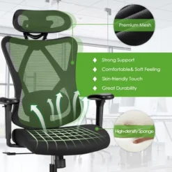Costway Ergonomic High Back Mesh Office Chair W/ Adjustable Lumbar Support 13 Costway Ergonomic High Back Mesh Office Chair W/ Adjustable Lumbar Support -Officezen Shop GUEST 439c294a 31f2 430d 99a4 f9b01fc04613