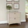 Salinas 2 Drawers File Cabinet In Antique White - Bush Furniture