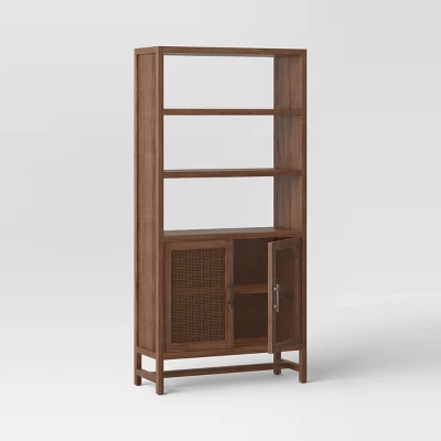 70.5" Warwick Storage Bookcase Brown - Threshold™ 2 70.5" Warwick Storage Bookcase Brown - Threshold™ - Image 2