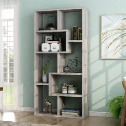 70.98" Crusiton Versatile Bookcase Vintage Gray Oak - MiBasics 21 70.98" Crusiton Versatile Bookcase Vintage Gray Oak - MiBasics -Officezen Shop GUEST 47cabb09 dc67 49cc 9660 74914ac4bb1f