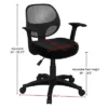 Office Chair – Adjustable Height Computer Chair With Wheels, Curved Mesh Back, Foam Seat, Arms, Swivels In 360-Degrees By Lavish Home (Black)