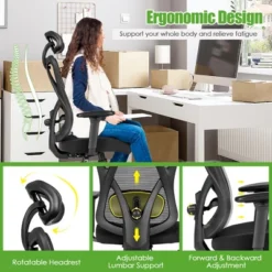 Costway Ergonomic High Back Mesh Office Chair W/ Adjustable Lumbar Support 17 Costway Ergonomic High Back Mesh Office Chair W/ Adjustable Lumbar Support -Officezen Shop GUEST 4842edd5 c30c 4716 90fe a6c690a23ba2