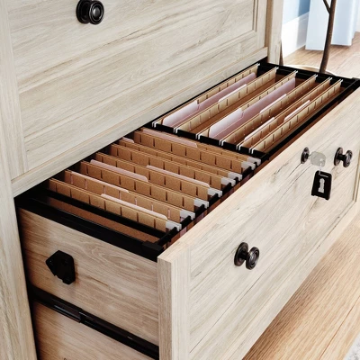 2 Drawer Hammond Lateral File Cabinet Chalk Oak - Sauder 4 2 Drawer Hammond Lateral File Cabinet Chalk Oak - Sauder - Image 4